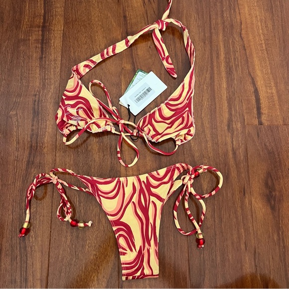 NEW Bamba Swim 2-Piece Marble Bikini Swimsuit Set Riviera Top & Rio Bottom XS/S - Picture 9 of 11